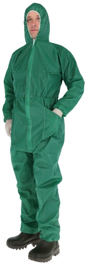 Wegwerpoverall groen - Combinaison jetable overall verte - Disposable coveralls, green - Einwegoverall grün 70g/m²
