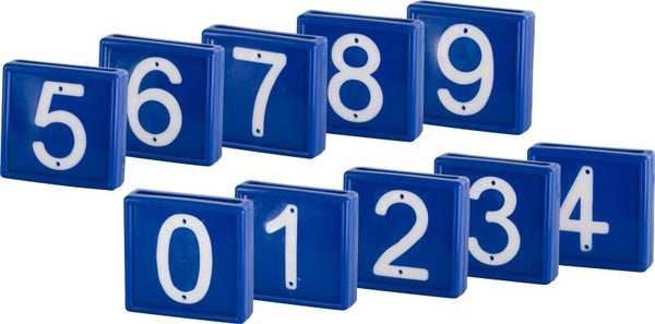 Halsbandnummer blauw - Plaquette numérotée bleue - Numbering block blue - Nummernblock blau