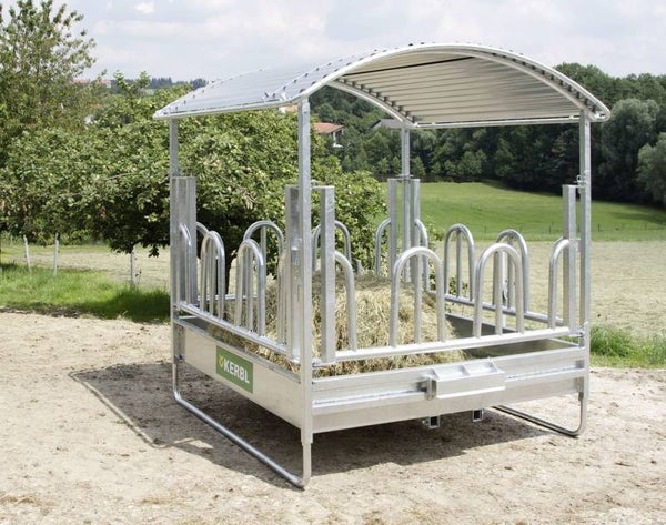 Vierkante ruif met voerhek - Râtelier avec toit - Four-sided manger for palisade feeding grid - Viereckraufe mit palisadenfressgitter