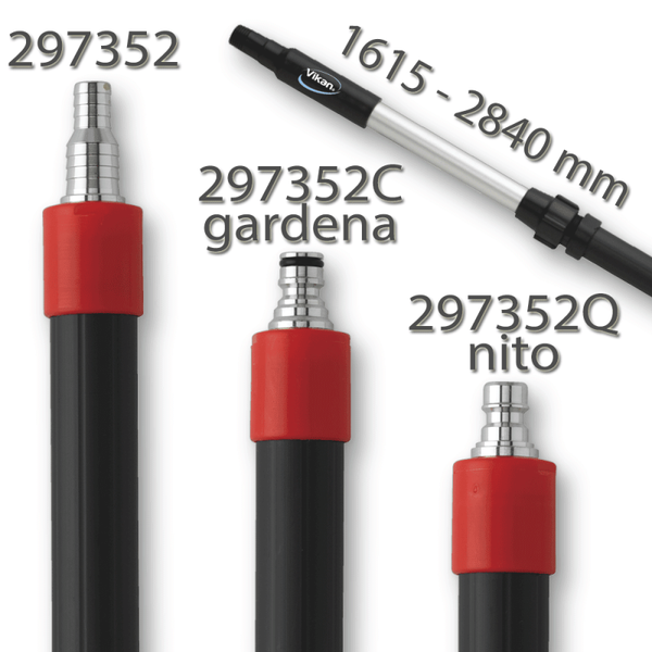 Telescoopsteel met waterdoorvoer - Manche en aluminium télescopique à passage d'eau - Aluminium telescopic waterfed handle - Teleskopstiel mit Wasserdurchlauf