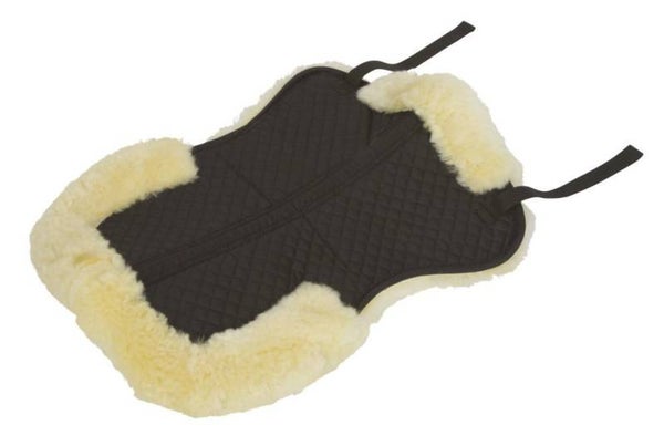 Schokdemper bij schapen - Amortisseur en mouton - Saddle Pad Lambskin - Sattelkissen Lammfell