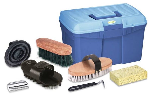 Verzorgingskist - Coffre de pansage - Grooming Kit 7-part - Putzbox 7-teilig befüllt