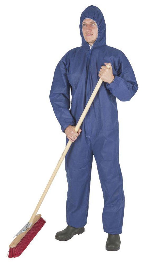 Wegwerpoverall blauw - Combinaison jetable overall bleue - Disposable coveralls, blue - Einwegoverall blau 55g/m²