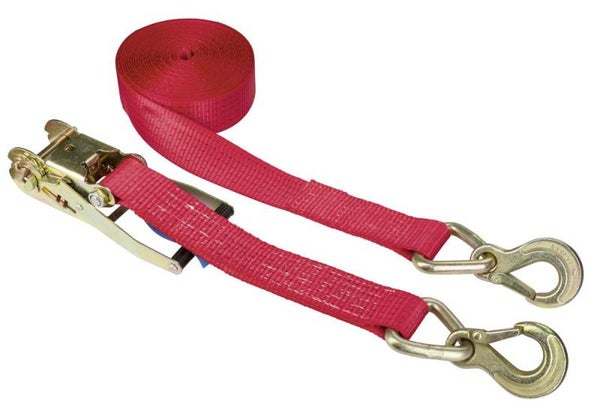 Ratel-sjorband met triangelhaak - Sangle d'arrimage à cliquet avec crochets triangulaires - Ratchet tie down strap with triangular hook - Ratschen-zurrgurt mit Triangelhaken und Dreieckring