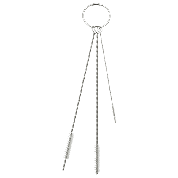 Smalle pijpborstelset aan ring - Ensemble de 3 brosses - Cleaning set w/3 Brushes - Reinigungsset mit 3 Bürsten 