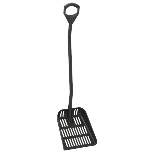 Ergonomische uitlekschep lange steel - Pelle ergonomique ajourée - Ergonomic shovel with drain holes - Ergonomische schaufel mit abflusslöchern