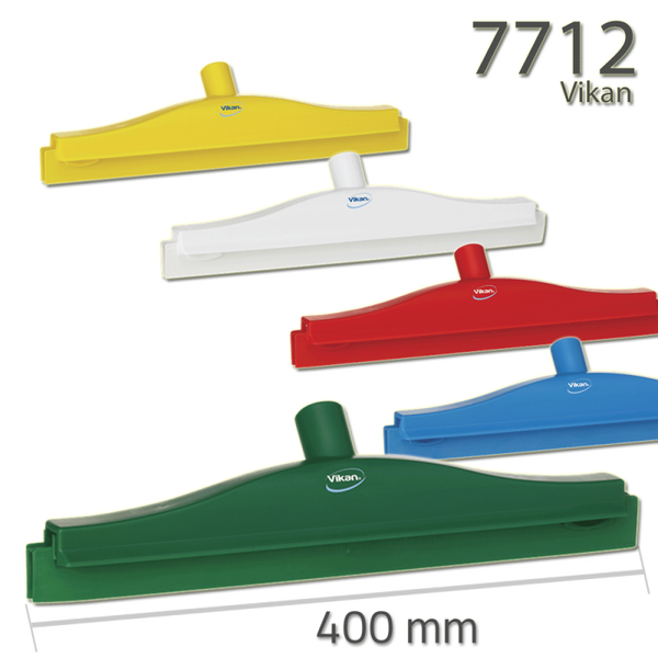 Full colour hygiëne vloertrekker, vaste nek - Raclette sol double-lame - Hygienic floor squeegee - Hygienischer wasserabzieher 