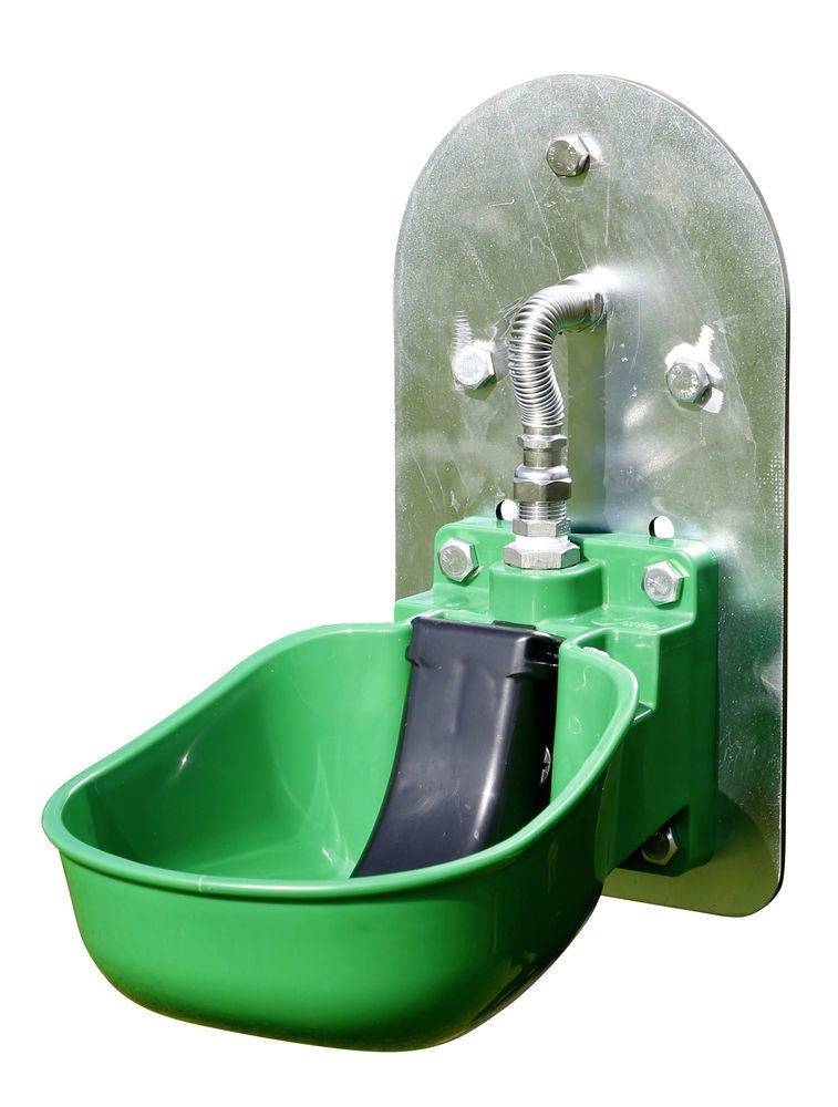 Kunststof-drinkbak voor aansluiting  op waterbekken - Abreuvoirs en plastique à monter sur le réservoir de pâturage - Plastic drinking bowl for pasture barrel attachment - Kunststoff-tränkebecken für weidefassanbau KN50