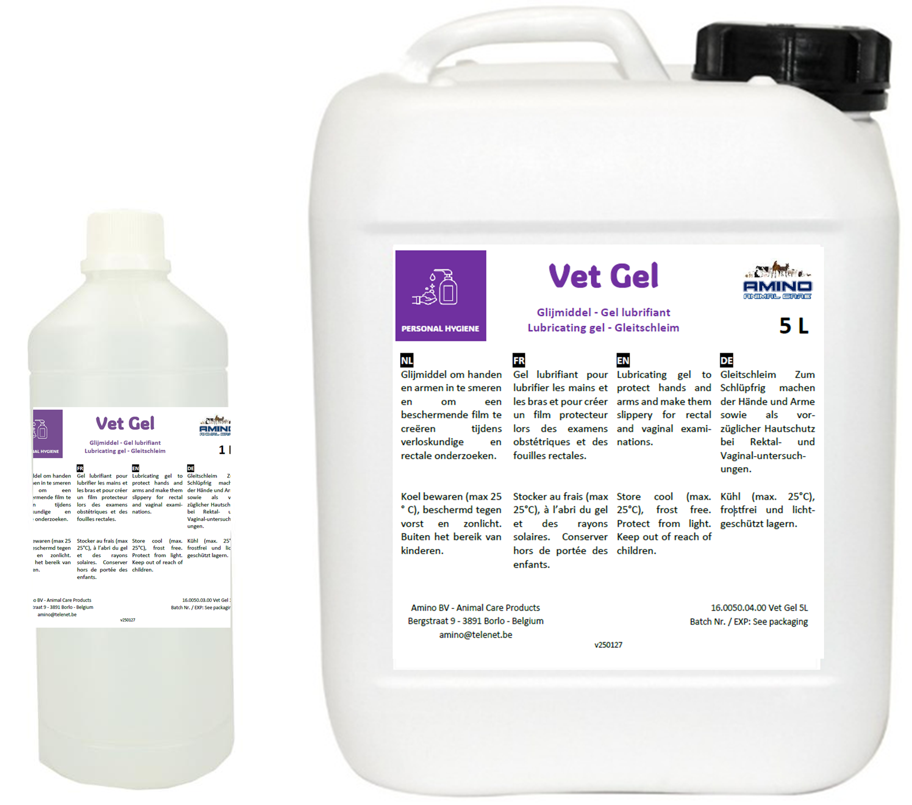 Glijmiddel - Gel lubrifiant - Lubricating gel - Gleitschleim VetGel 5 L