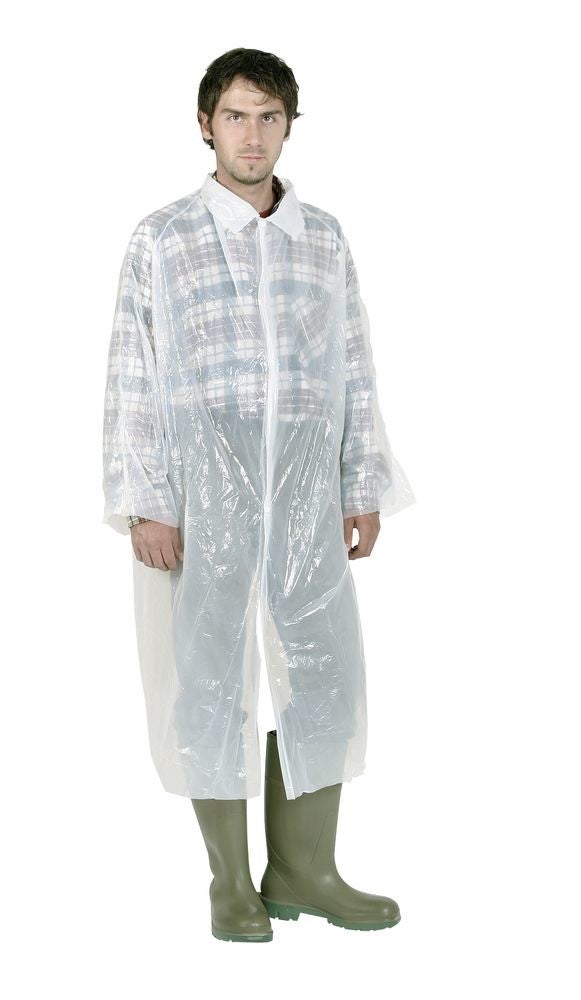 Wegwerpjas wit - Manteau à usage unique blanc - Disposable coat, white - Einwegmantel weiß