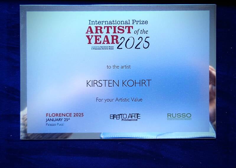ARTIST of the YEAR 2025 Kirsten Kohrt Art Germany  Neubrandenburg  Florence Italy Fondazione Effeto Arte 