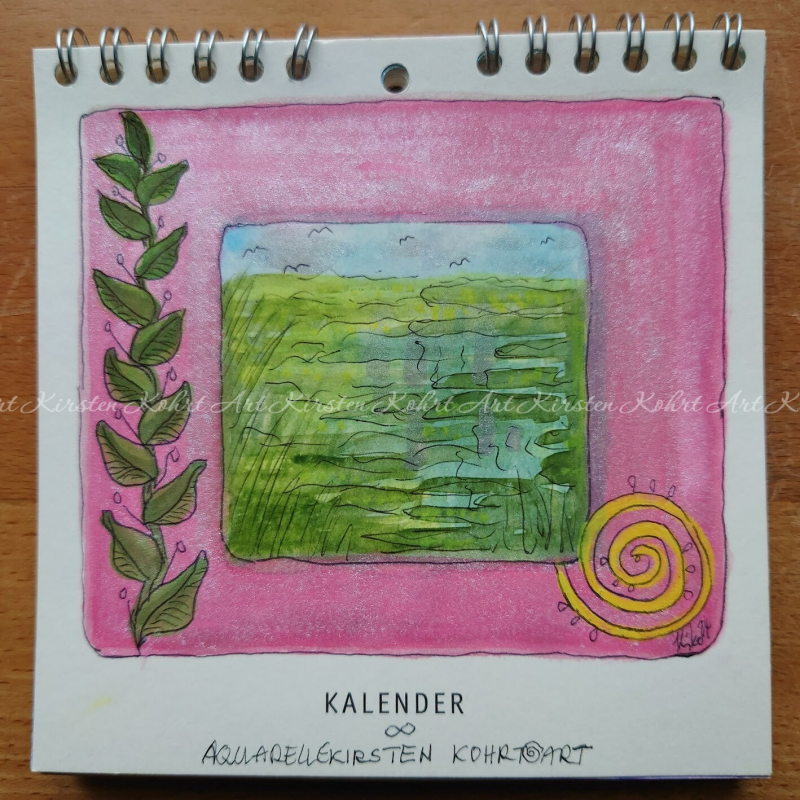Wandkalender  Original Kunst Kirsten Kohrt Art  personalisierbar immerwährender Kalender aveilable Geschenkidee 