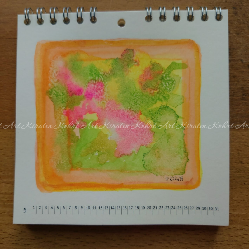 Art Kirsten Kohrt immerwährender Kalender Wandkalender original Kunstwerk 