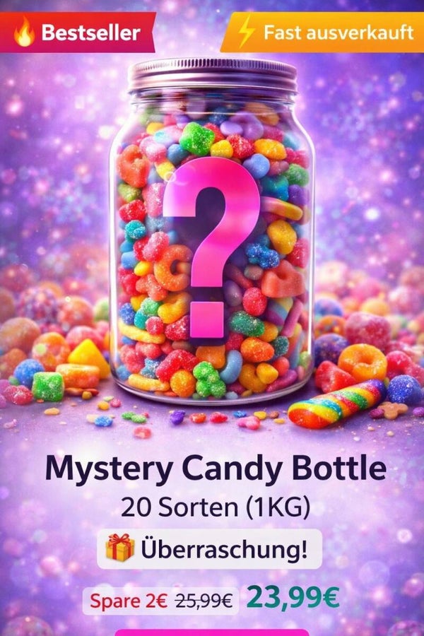 🔥 Mystery Candy Bottle (1KG) – 20 Sorten Überraschung