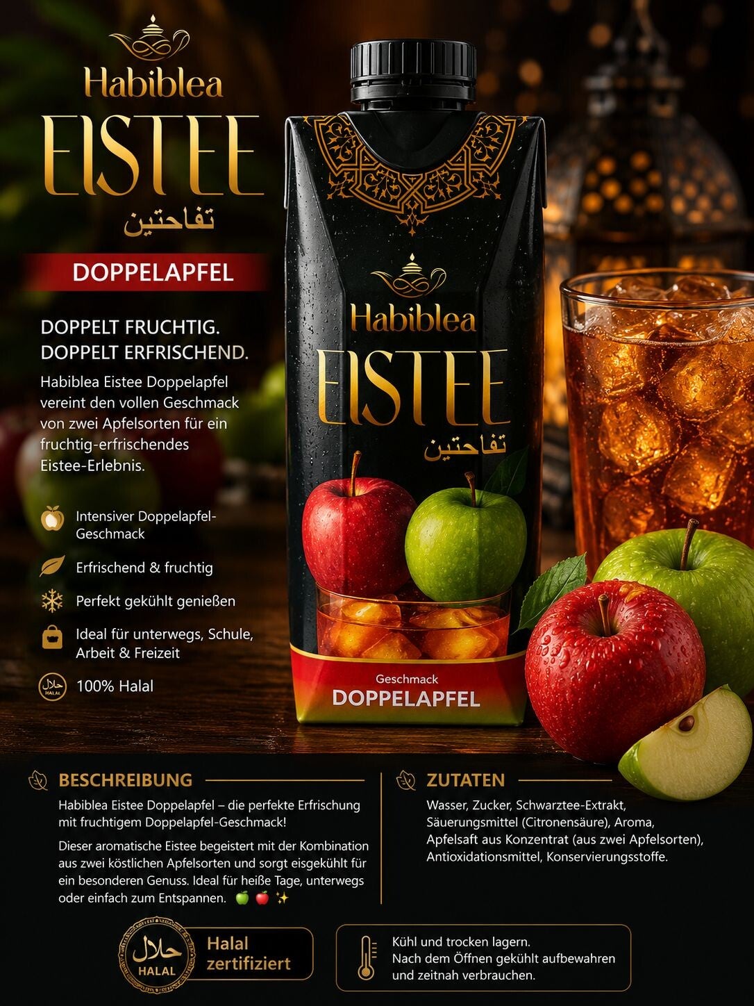 🥤 Habiblea Eistee Doppelapfel – Doppelt fruchtig