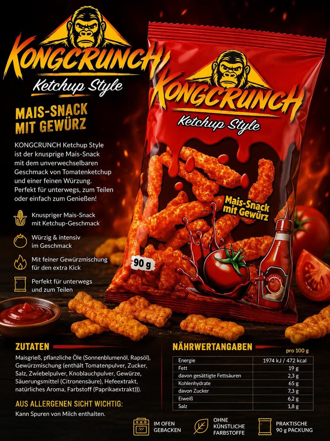 🍅 KONGCRUNCH Ketchup Style 90g