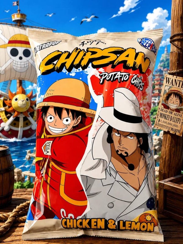 CHIPSAN one piece  Piraten Chicken  & Lemon– (110g) 🏴‍☠️🍋🔥