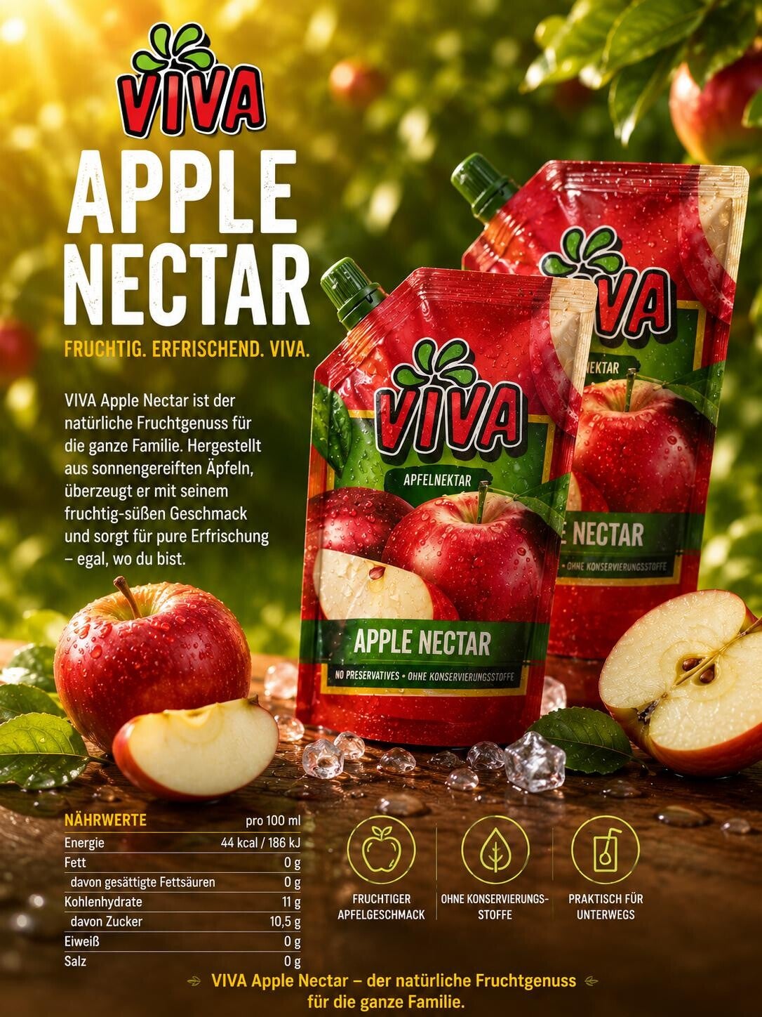 VIVA Apple Nectar Natürlich fruchtig. Erfrischend anders. 🍎✨