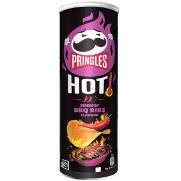 PRINGLES HOT SMOKIN BBQ RIBS FLAVOUR 165g