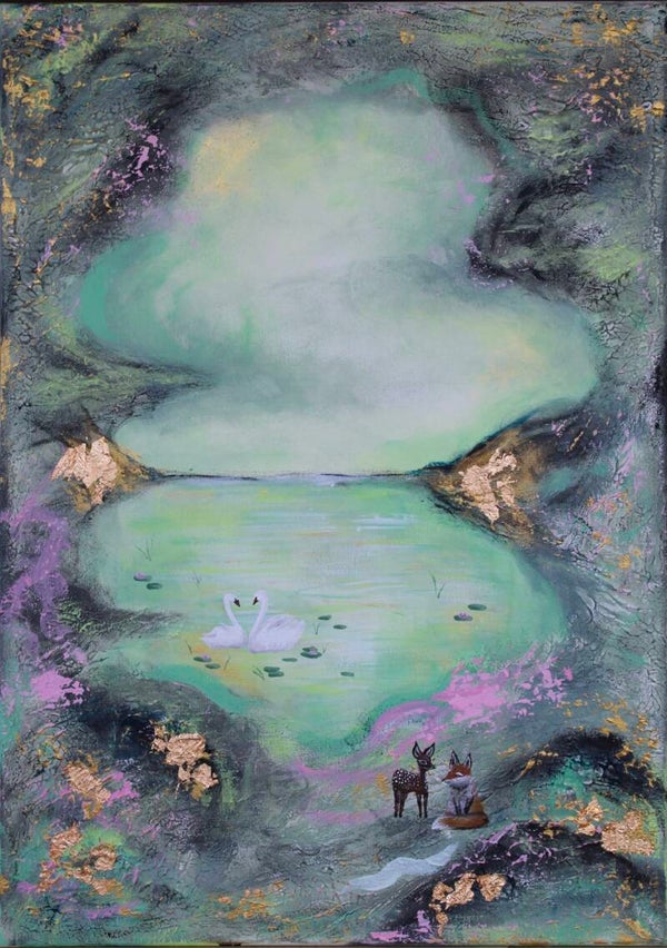 Lumottu poukama printti 50 x 70 cm