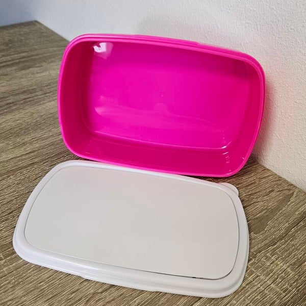 Broodtrommel roze, wit of blauw