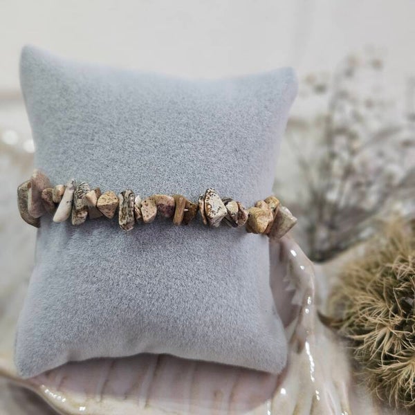 Armband bruine Jaspis. Tot 17cm