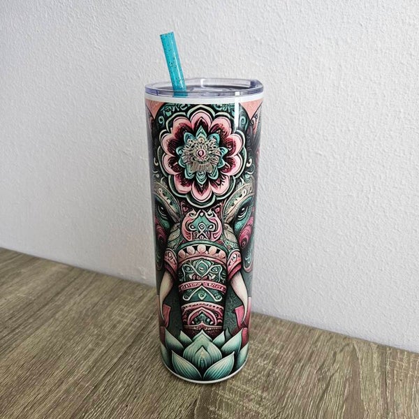 Tumbler rvs bedrukt met olifant