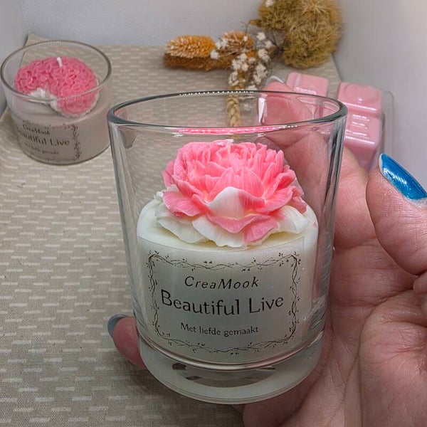 Geurkaars Roze Beautiful Live
