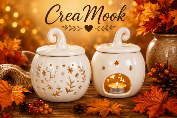 Crèmekleurige pompoen waxmeltbrander
