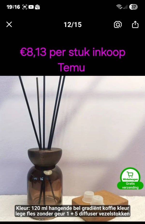 Complete geurset koffie rond hoog 120 ml