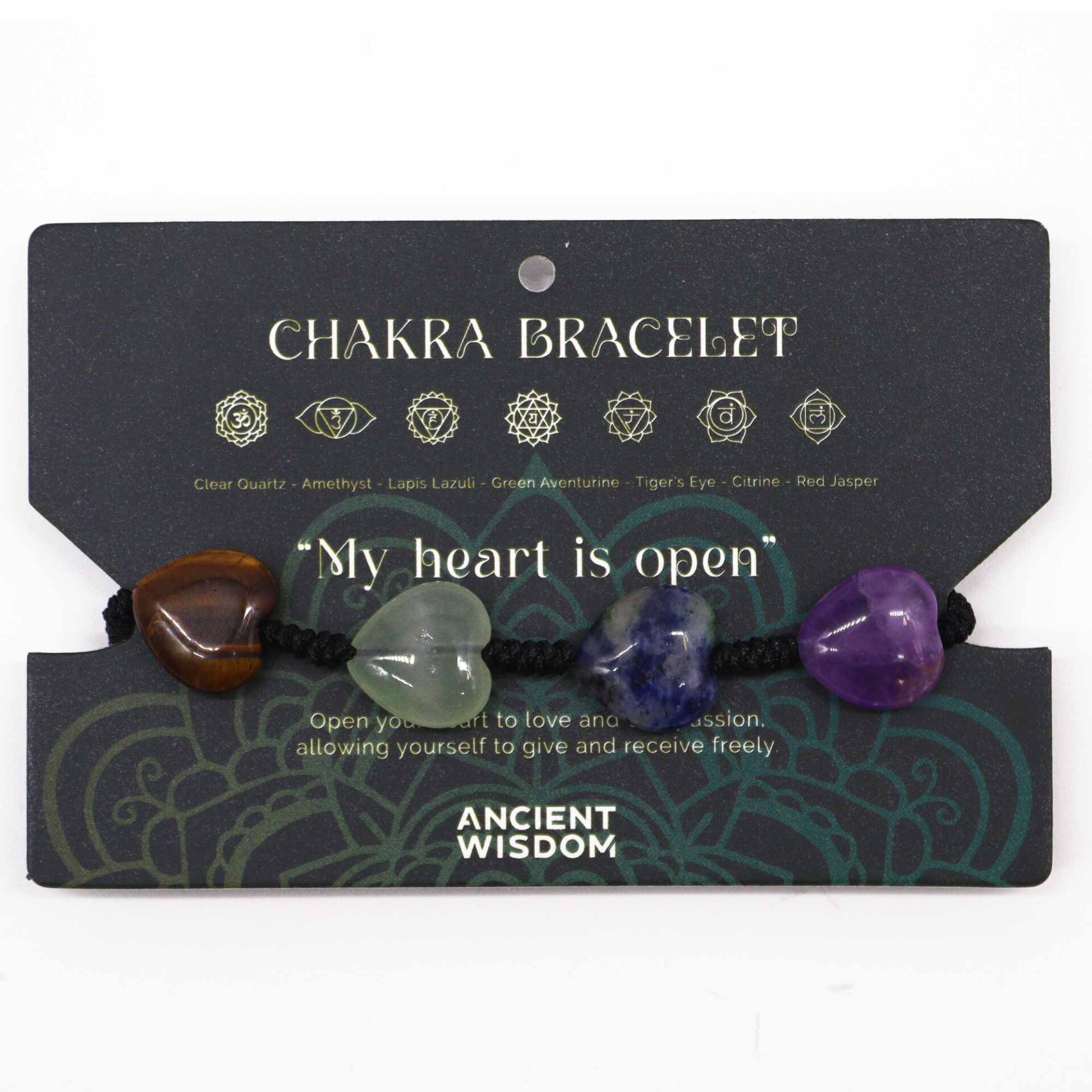 Chakra Touw Armband: Hartjes
