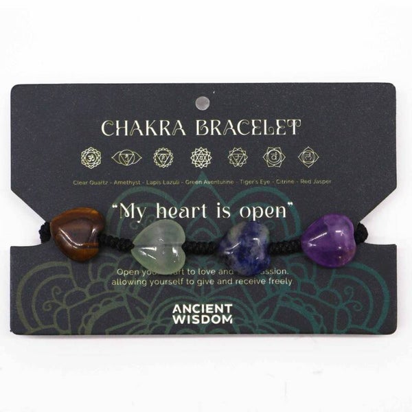 Chakra Touw Armband: Hartjes
