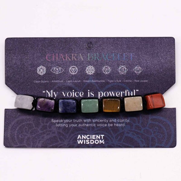 Chakra Touw Armband met edelstenen tumble stones
