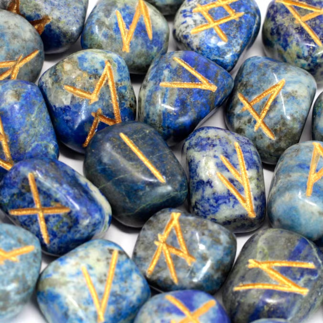 Runenstenen Set in Zakje – Lapis Lazuli