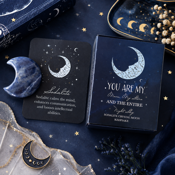 Sodaliet maan in geschenkdoos – Blue Moon
