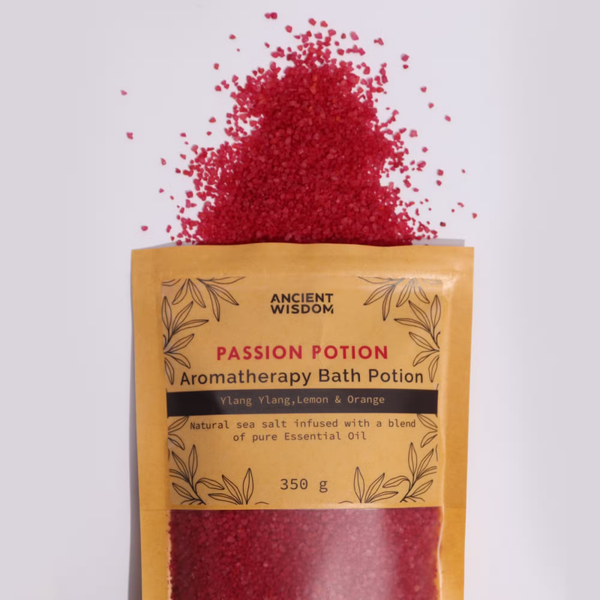 🛁 Aromatherapy Bath Potion – Passie -  Badzout met Etherische Oliën