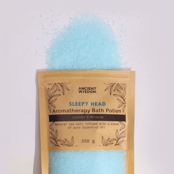 🛁 Aromatherapy Bath Potion – Sleepy Head Badzout voor Ontspanning & Slaap