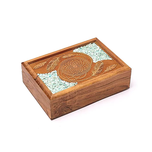 Tarot- of sieradendoos dromenvanger met amazoniet
