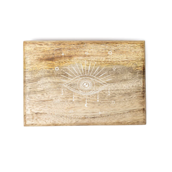 Tarotdoos Alziend Oog van mangohout – whitewash