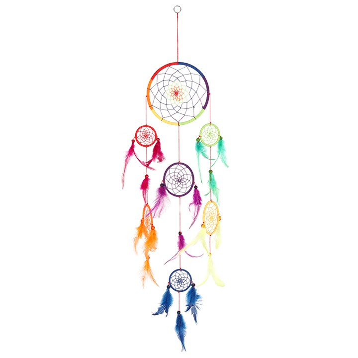 🌈 90 cm Multi Rainbow Chakra Dreamcatcher