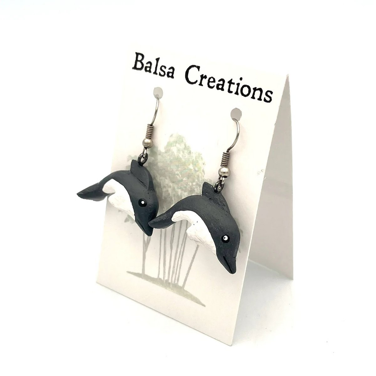 Houten Orca oorbellen