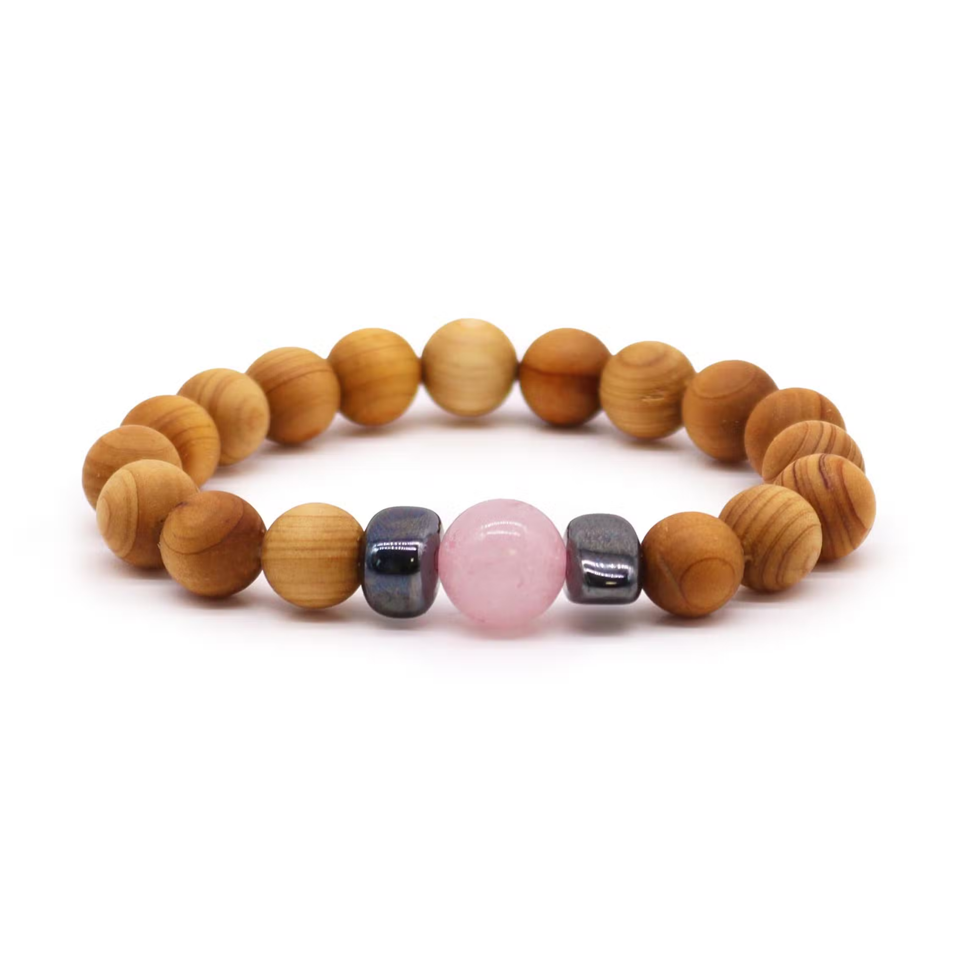 Cedarhout Hart Chakra met rozenkwarts