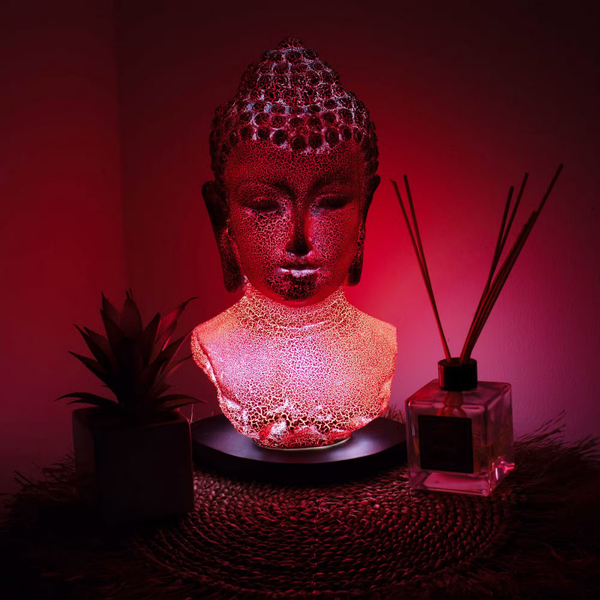 Boeddha Lamp Molten Lava – Ovale Standaard