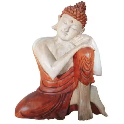 Handgesneden Boeddha Beeld 25 cm – Thinking