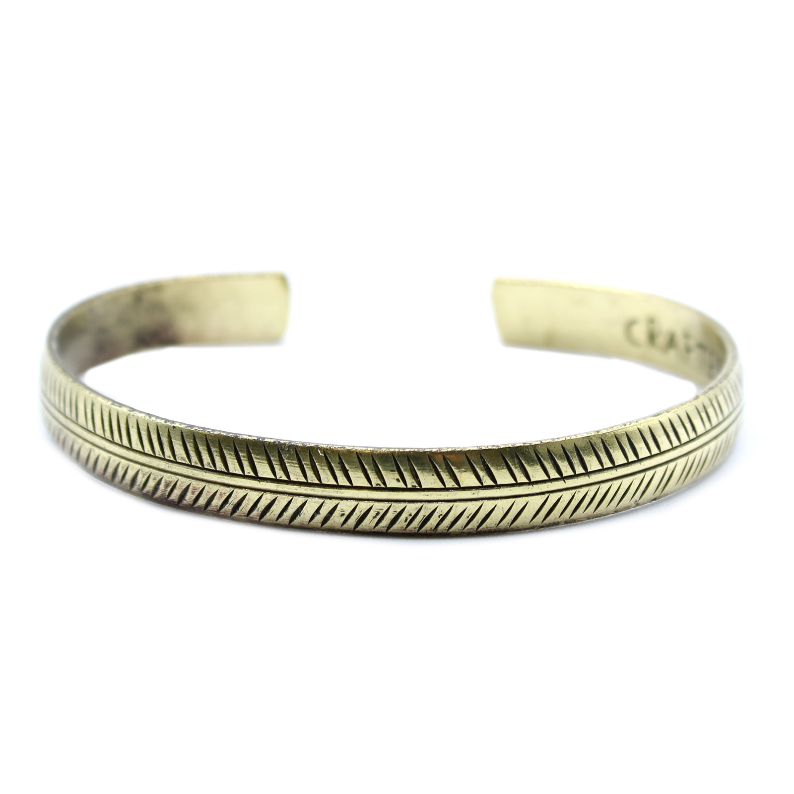 Messing Tibetaanse Armband – Slim Tribal Leaf