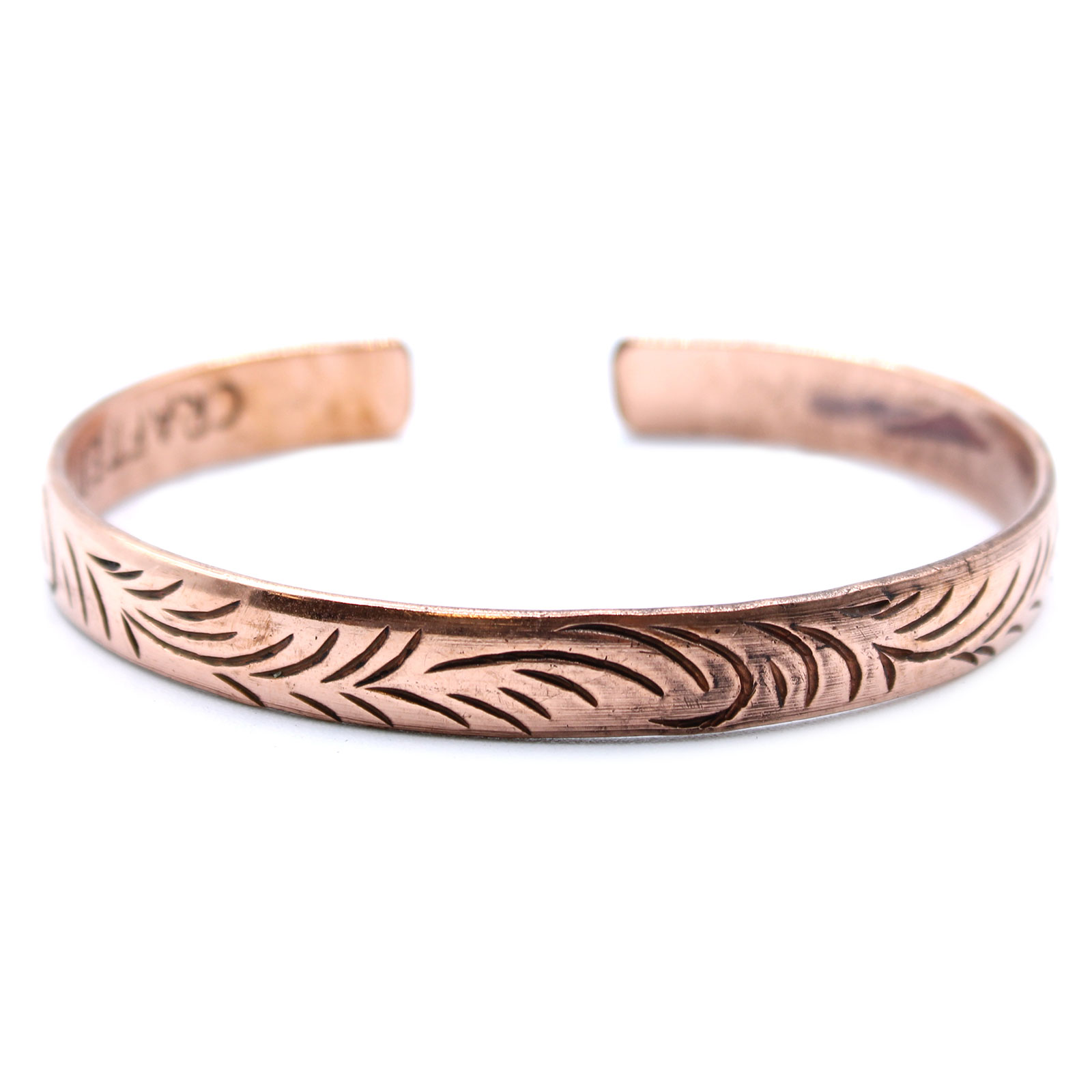 Koperen Tibetaanse Armband – Slim Tribal Swirls