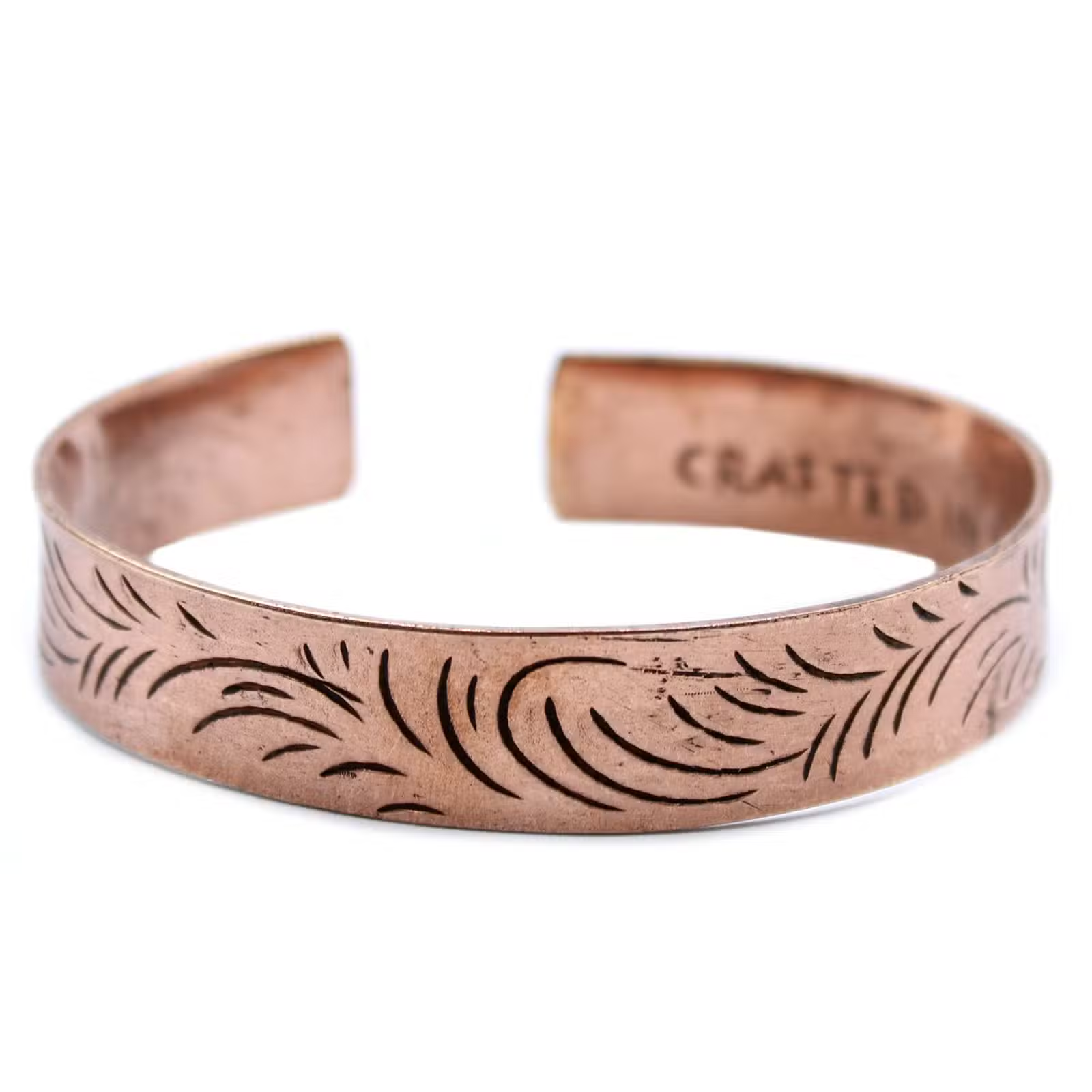 Koperen Tibetaanse Armband – Wide Tribal Swirls