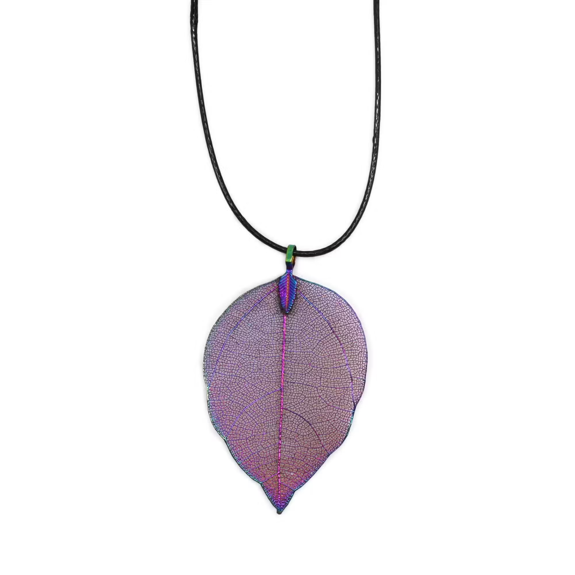 💜 Necklace – Bravery Leaf Lavender | Ketting met een echt Blad