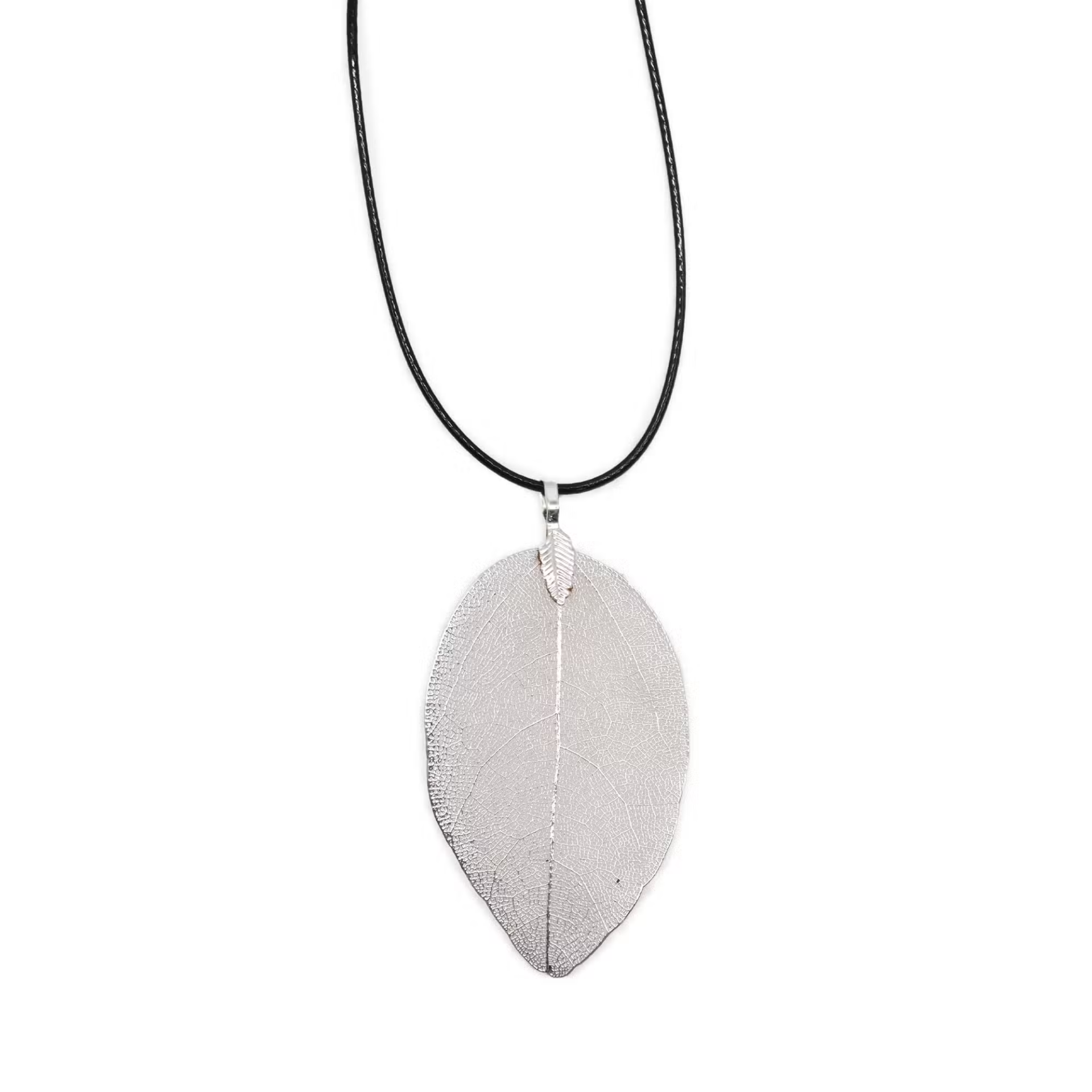 🍃 Bravery Leaf Silver | Zilveren Ketting met echt blad