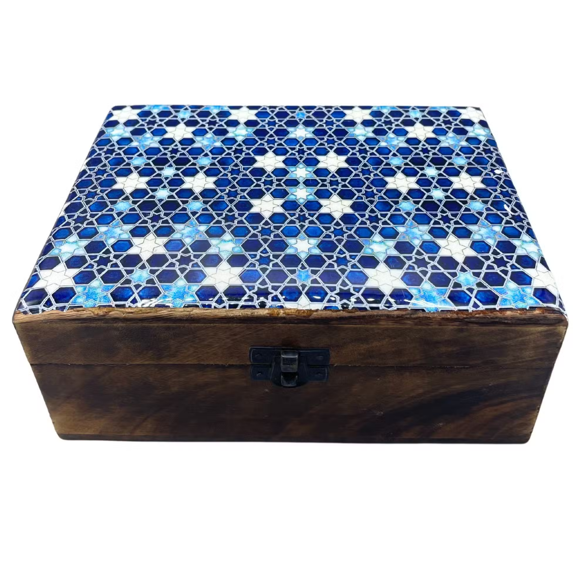 Keramische Bewaardoos Blauwe Sterren